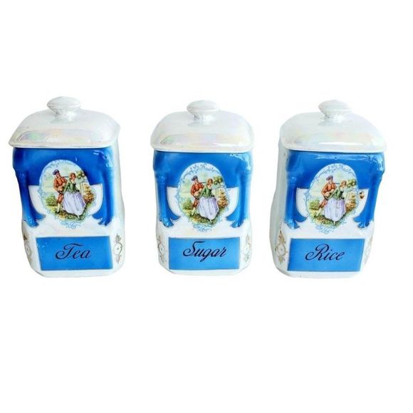Luster Ware Canister Set READ, Lustreware Canisters, Victoria China Czechoslovak - Picture 6 of 9